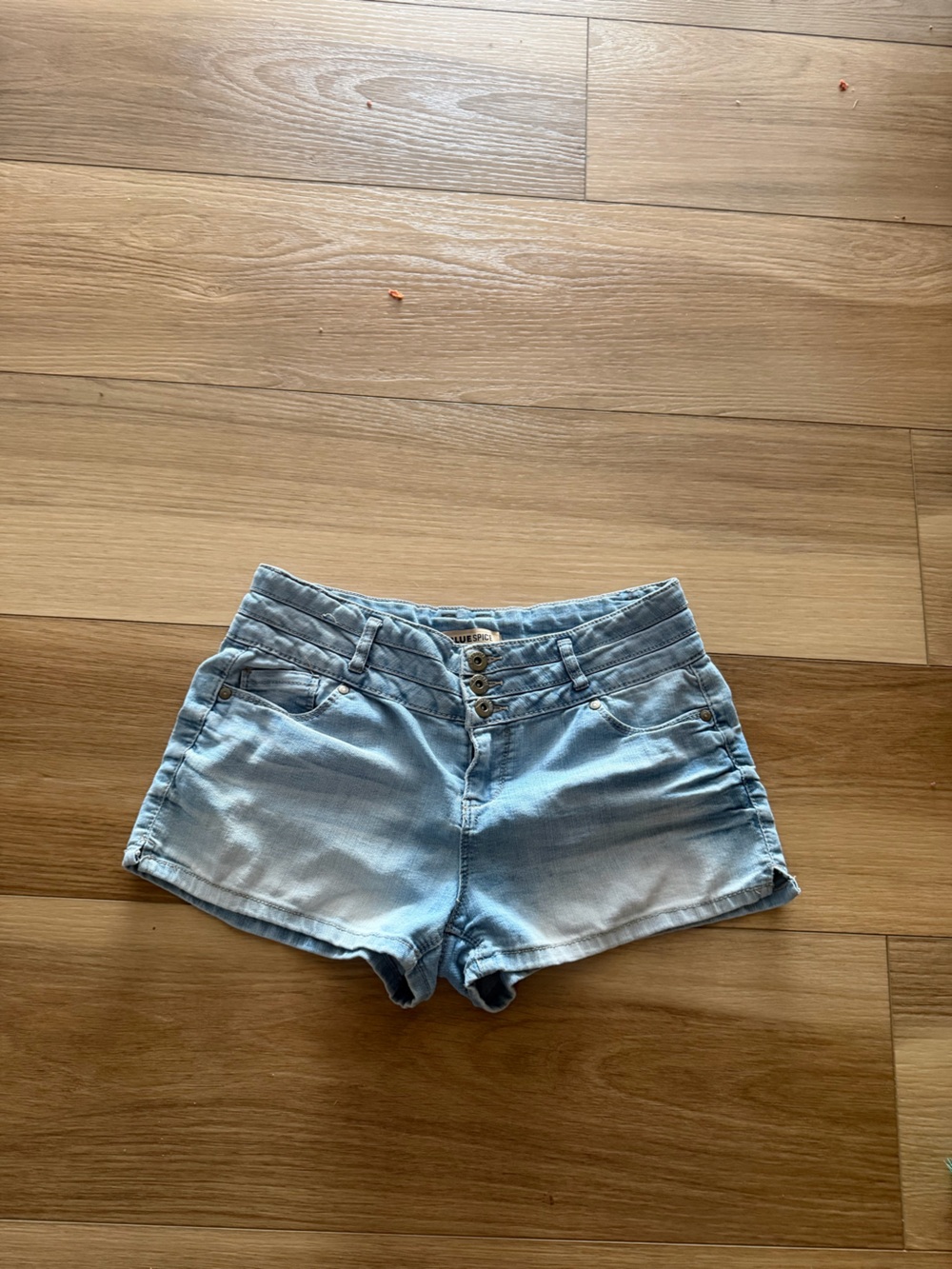 Blue Spice Light Blue Faded Denim Shorts